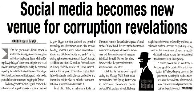 Social media becomes new venue for corruption revelations-Today’s Zaman