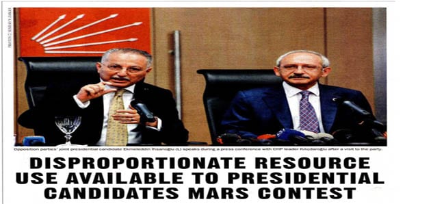 Dısproportıonate Resource Use Avaılable To Presidential Candıdates Mars Contest-Today’s Zaman